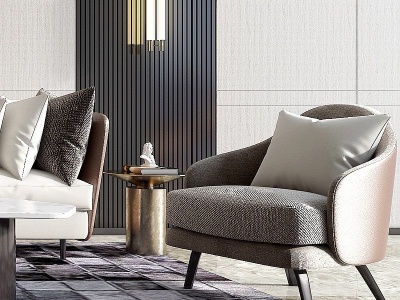 现代沙发组合沙发椅子模型3d模型