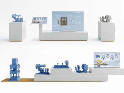 现代工业设备展台模型3d模型