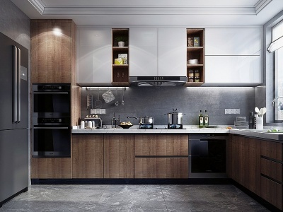 现代橱柜厨房电器模型3d模型