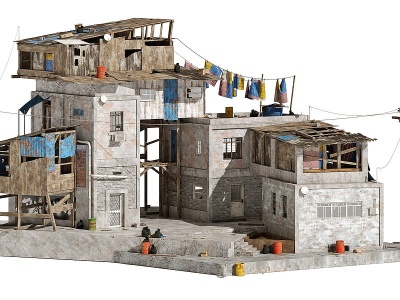 现代贫民窟模型3d模型