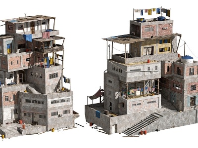 3d现代贫民窟模型