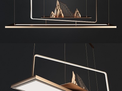 新中式金属装饰创意吊灯模型3d模型