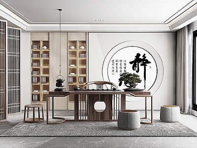 新中式茶室模型3d模型