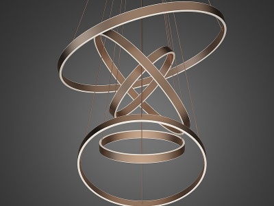 3d现代金属吊灯艺术吊灯模型