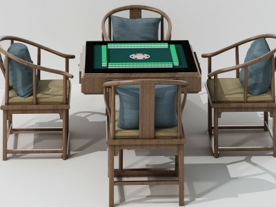 新中式麻将桌模型