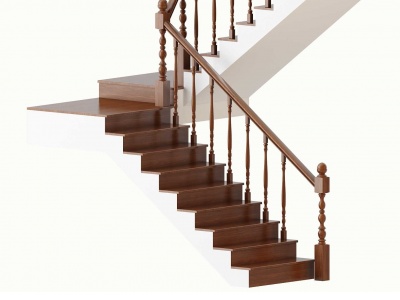 新中式楼梯栏杆模型3d模型