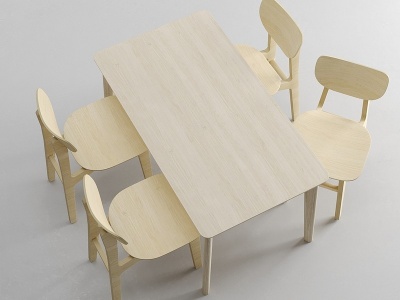 现代儿童桌椅组合模型