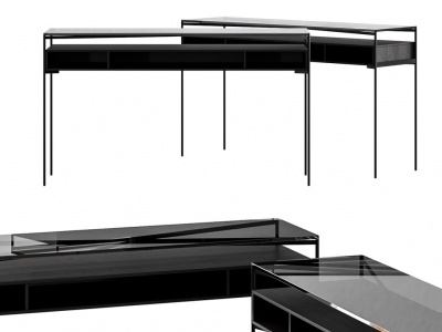 3d现代长方桌模型