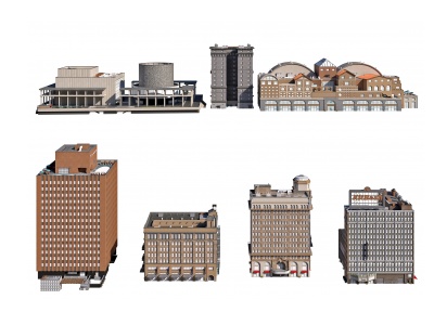 現代美國城市建筑樓房模型3d模型