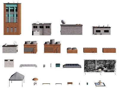 3d<font class='myIsRed'>现代美国城市建筑</font>楼房模型