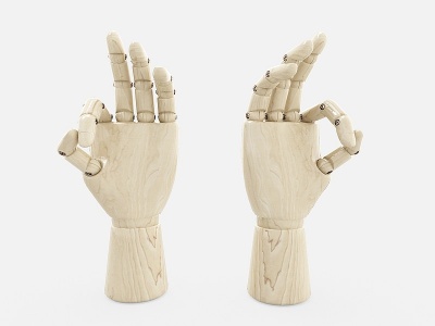 3d现代风格木头手指模型