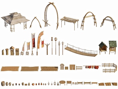 北欧古代农具生活用品模型3d模型