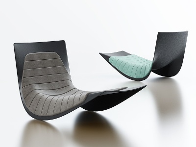 3d现代户外休闲躺椅模型