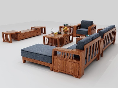 中式组合沙发模型3d模型