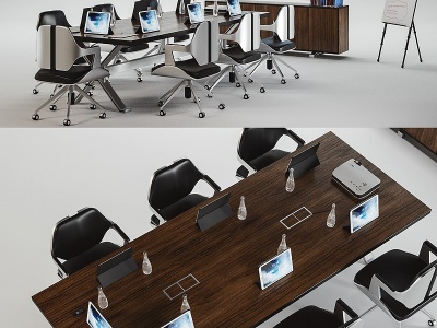 现代会议室办公桌模型3d模型