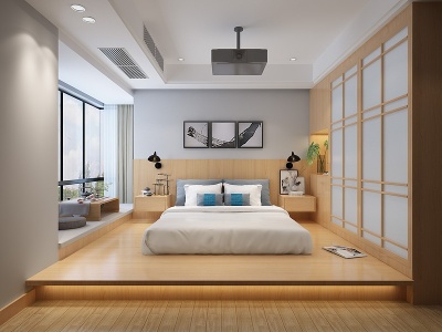 日式榻榻米卧室模型3d模型