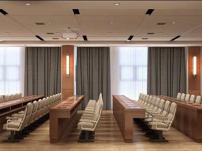 现代办公大会议室报告厅3d模型