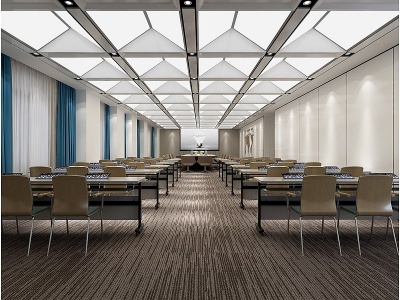 现代大型会议室3d模型