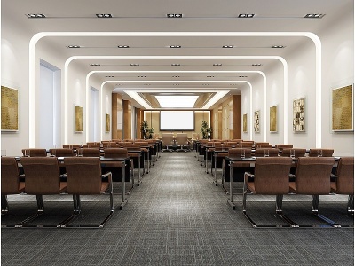 3d现代大型会议室模型