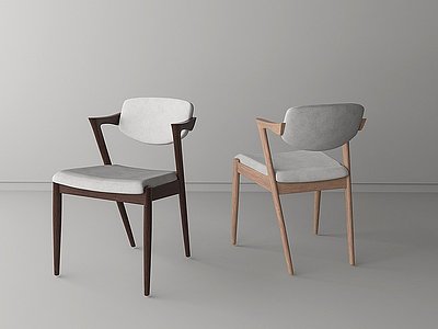 3d日式实木餐椅休闲椅模型