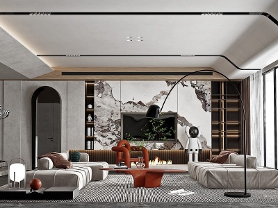 3d现代客厅模型
