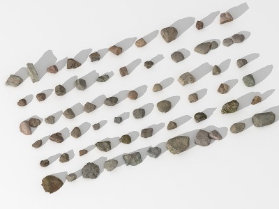 3d现代岩石石头组合模型