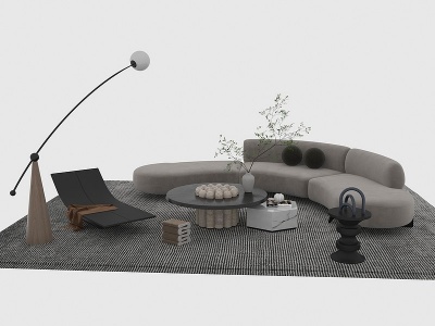 3d现代弧形沙发模型