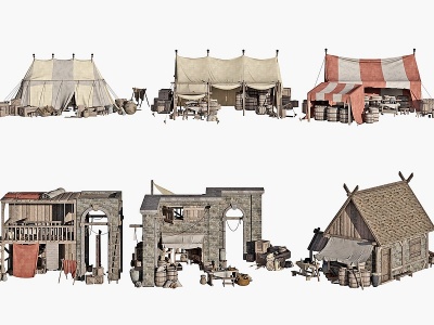 北歐中世紀建筑房屋住宅模型3d模型