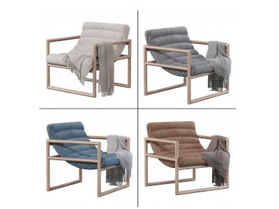 现代扶手休闲椅模型3d模型