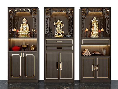 3d新中式神龛神台柜模型