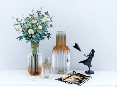 北欧轻奢玻璃花瓶模型3d模型