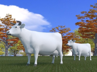3d现代艺术雕塑小品牛模型