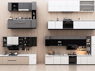 3d现代厨房厨具模型
