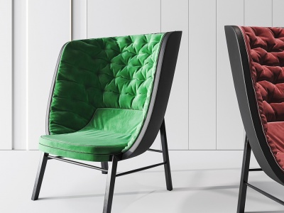 現代皮革休閑椅3d模型