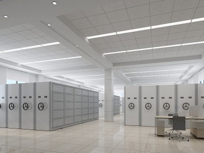 大型档案室智能化密集柜模型