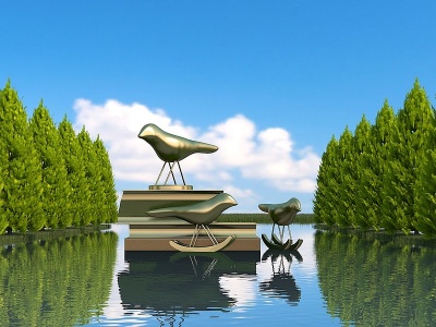 现代园林景观雕塑模型3d模型