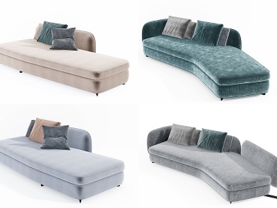 现代布艺异形沙发模型3d模型