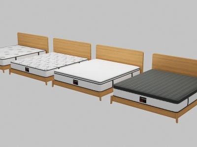 3d实木双人床模型