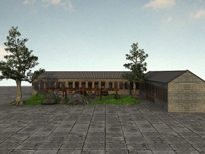 3d古建乡村房子模型
