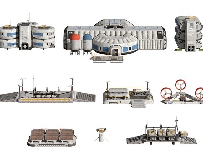 后現代太空基地模型3d模型
