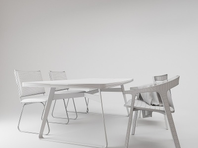 现代北欧餐桌椅子模型3d模型