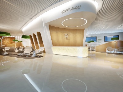 3d现代机场休息区模型