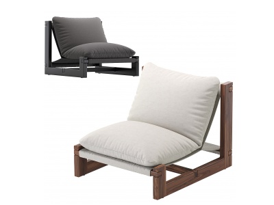 3d现代侘寂风休闲单椅模型