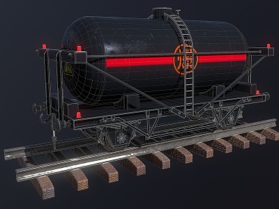 火车液体挂车模型3d模型