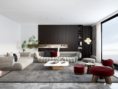 3d意大利米洛提现代客厅模型