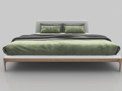 3d现代风格双人床模型