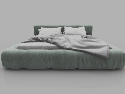3d现代风格双人床模型