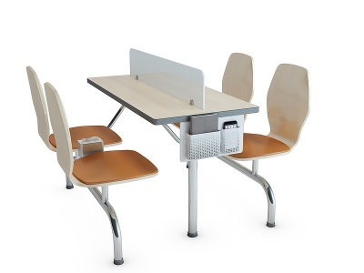3d现代员工餐厅餐桌椅模型