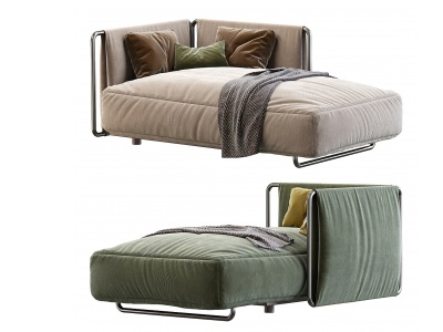 3d现代卧榻沙发凳模型