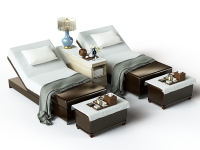 现代按摩床搓背床模型3d模型